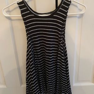 BP Black and White Striped Flowy Tank